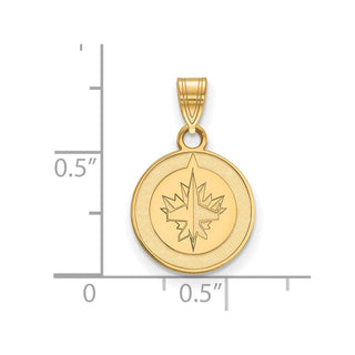 Sterling Silver Gold-plated NHL LogoArt Winnipeg Jets Small Pendant