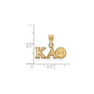 Sterling Silver Gold-plated LogoArt Kappa Alpha Theta Sorority Greek Letters Small Pendant