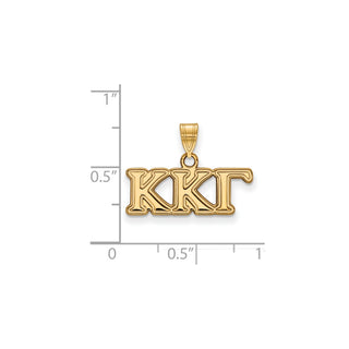 Sterling Silver Gold-plated LogoArt Kappa Kappa Gamma Sorority Greek Letters Small Pendant