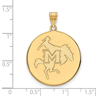 10k Gold LogoArt McNeese State University Extra Large Disc Pendant