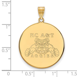 10k Gold LogoArt North Carolina A and T Aggies Extra Large Disc Pendant