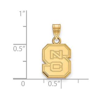 10k Gold LogoArt North Carolina State University N-C-S Small Pendant