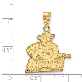 10k Gold LogoArt New Mexico State University Aggies Large Pendant