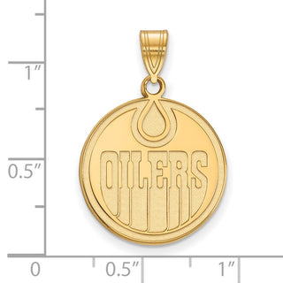 14k Gold NHL LogoArt Edmonton Oilers Large Pendant