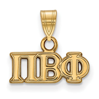 Sterling Silver Gold-plated LogoArt Pi Beta Phi Sorority Greek Letters Small Pendant