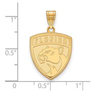 14k Gold NHL LogoArt Florida Panthers Large Pendant