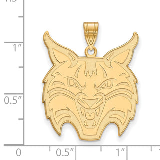 Sterling Silver Gold-plated LogoArt Quinnipiac University Bobcat Extra Large Pendant