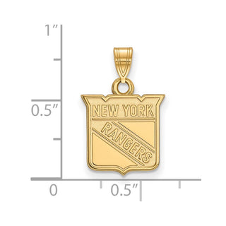 Sterling Silver Gold-plated NHL LogoArt New York Rangers Small Pendant