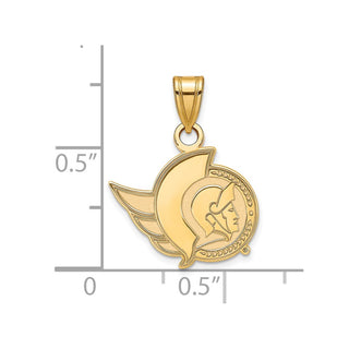 14k Gold NHL LogoArt Ottawa Senators Small Pendant