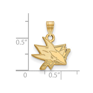 14k Gold NHL LogoArt San Jose Sharks Small Pendant