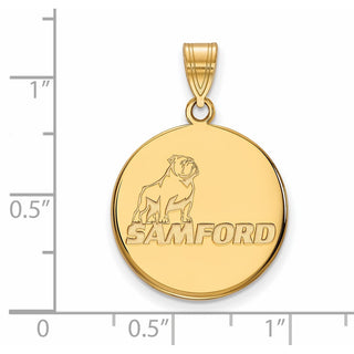 10k Gold LogoArt Samford University Large Disc Pendant