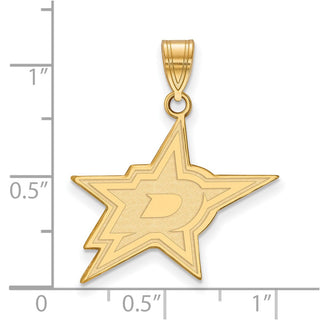 14k Gold NHL LogoArt Dallas Stars Large Pendant