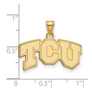 Sterling Silver Gold-plated LogoArt Texas Christian University T-C-U Small Pendant