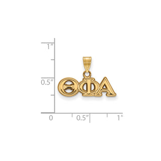 Sterling Silver Gold-plated LogoArt Theta Phi Alpha Sorority Greek Letters Small Pendant