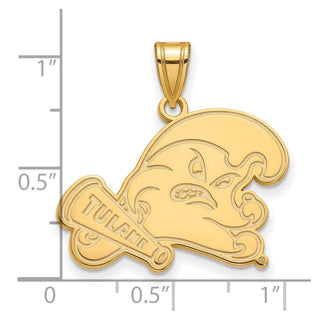 14k Gold LogoArt Tulane University Large Pendant