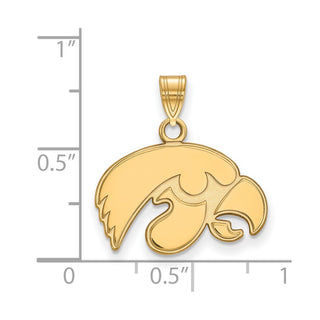 14k Gold LogoArt University of Iowa Hawk Small Pendant