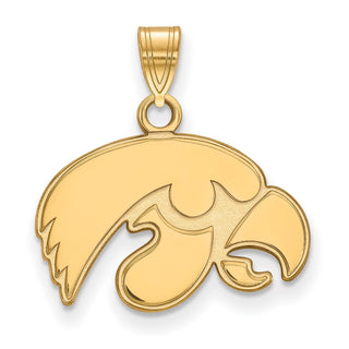 14k Gold LogoArt University of Iowa Hawk Small Pendant