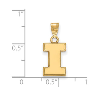 10k Gold LogoArt University of Illinois Letter I Small Pendant