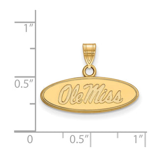 14k Gold LogoArt University of Mississippi Ole Miss Small Oval Pendant