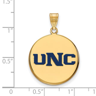 Sterling Silver Gold-plated LogoArt U of Northern Colorado U-N-C Large Enameled Disc Pendant
