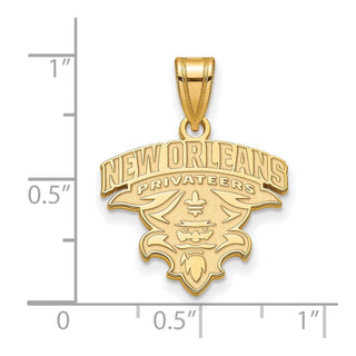 10k Gold LogoArt University of New Orleans U-N-O Medium Pendant