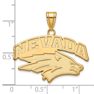 Sterling Silver Gold-plated LogoArt University of Nevada-Reno Large Pendant