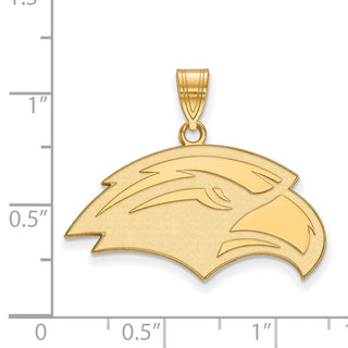 Sterling Silver Gold-plated LogoArt University of Southern Mississippi Eagle Medium Pendant
