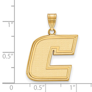 Sterling Silver Gold-plated LogoArt University of Tennessee at Chattanooga Letter C Large Pendant