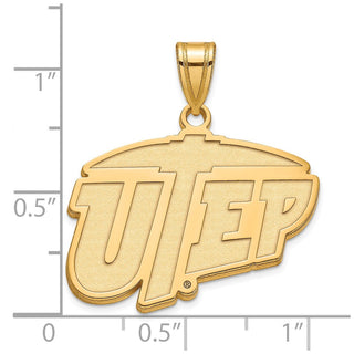 Sterling Silver Gold-plated LogoArt University of Texas at El Paso Large Pendant