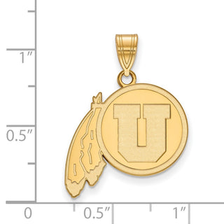 14k Gold LogoArt University of Utah Large Pendant