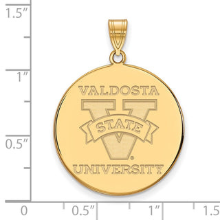 14k Gold LogoArt Valdosta State University Extra Large Disc Pendant