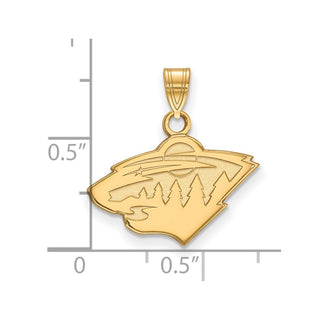 14k Gold NHL LogoArt Minnesota Wild Small Pendant