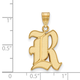 14k Gold LogoArt Rice University Letter R Large Pendant