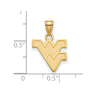 10k Gold LogoArt West Virginia University W-V Small Pendant
