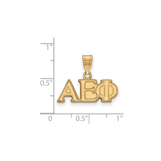 Sterling Silver Gold-plated LogoArt Alpha Epsilon Phi Sorority Greek Letters Medium Pendant