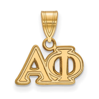 Sterling Silver Gold-plated LogoArt Alpha Phi Sorority Greek Letters Medium Pendant