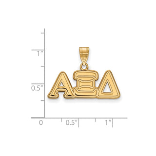 Sterling Silver Gold-plated LogoArt Alpha Xi Delta Sorority Greek Letters Medium Pendant