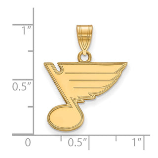 Sterling Silver Gold-plated NHL LogoArt St. Louis Blues Medium Pendant