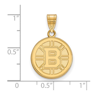 10k Gold NHL LogoArt Boston Bruins Medium Pendant