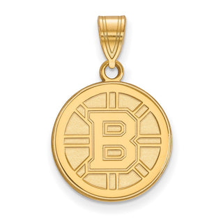 14k Gold NHL LogoArt Boston Bruins Medium Pendant