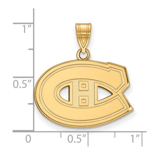 Sterling Silver Gold-plated NHL LogoArt Montreal Canadiens Medium Pendant