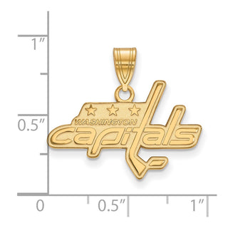 14k Gold NHL LogoArt Washington Capitals Medium Pendant