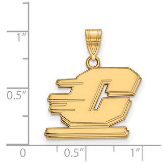 10k Gold LogoArt Central Michigan University Letter C Medium Pendant