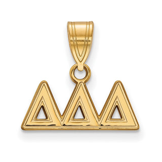 Sterling Silver Gold-plated LogoArt Delta Delta Delta Sorority Greek Letters Medium Pendant