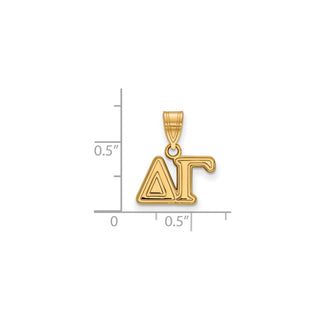 Sterling Silver Gold-plated LogoArt Delta Gamma Sorority Greek Letters Medium Pendant