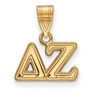 Sterling Silver Gold-plated LogoArt Delta Zeta Sorority Greek Letters Medium Pendant