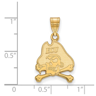 10k Gold LogoArt East Carolina University Pirate Medium Pendant