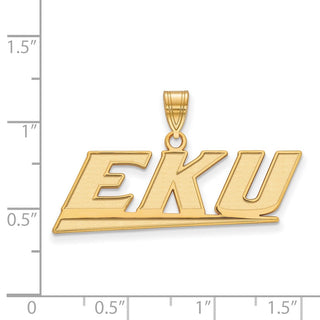 10k Gold LogoArt Eastern Kentucky University E-K-U Medium Pendant
