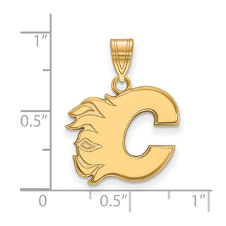 14k Gold NHL LogoArt Calgary Flames Letter C Medium Pendant