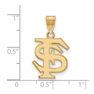 10k Gold LogoArt Florida State University F-S Medium Pendant